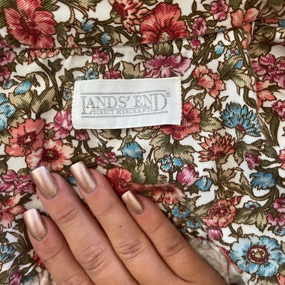 LANDS' END Size Medium/Large Floral Cropped Jacket - Picture 6 of 6